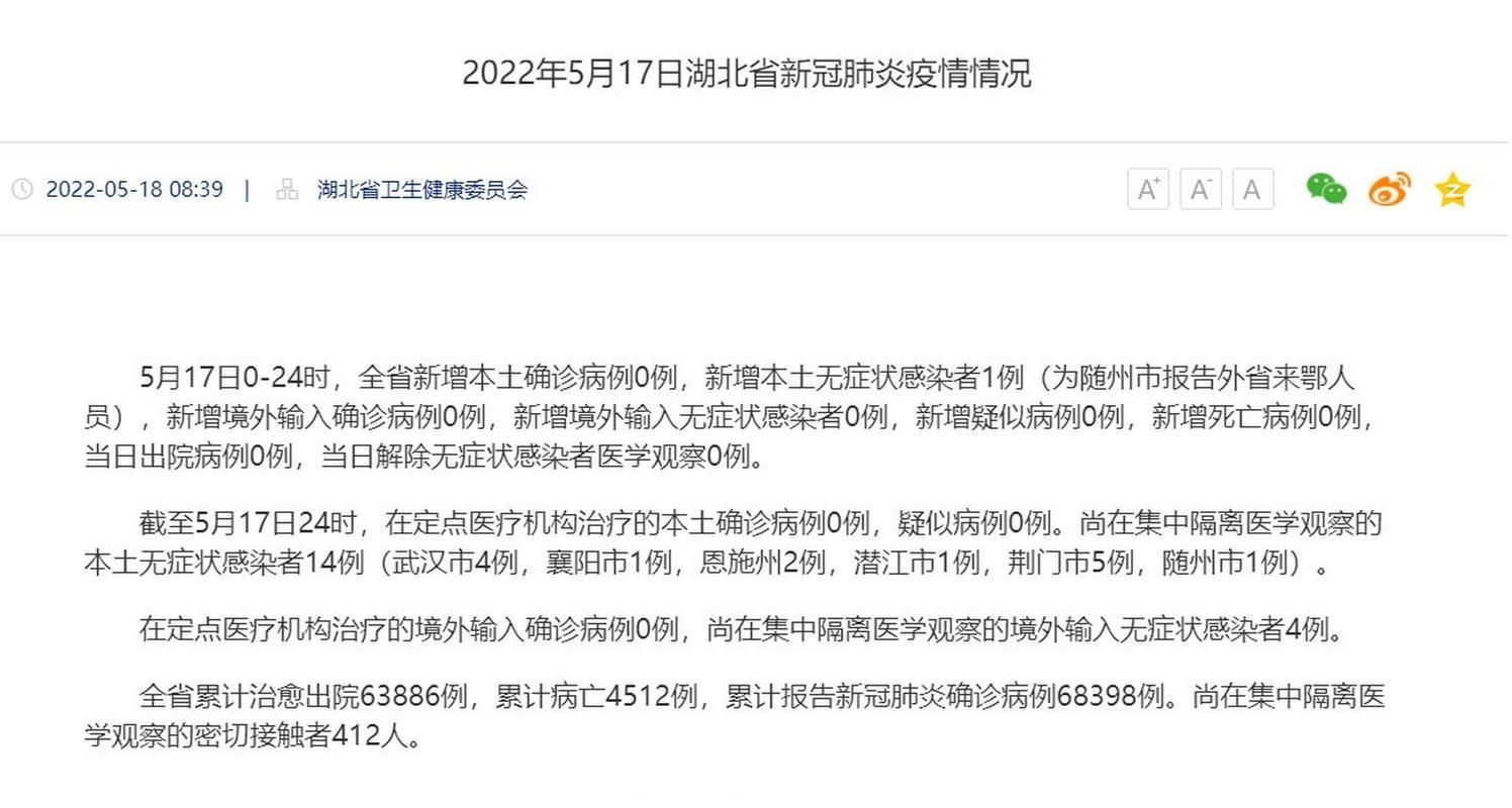 31省区市新增本土确诊2例湖北武汉4例(湖北新增本土确诊6例 均在武汉)