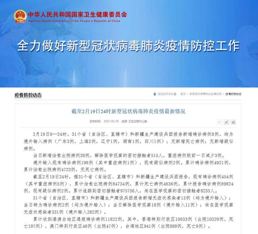  31省市新增确诊8例均为境外输入:31省新增确诊病例境外输入